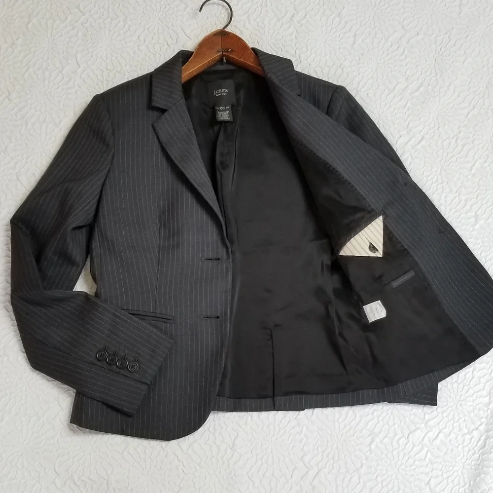 J.Crew Pinstriped Jacket Blazer Super 120s Wool